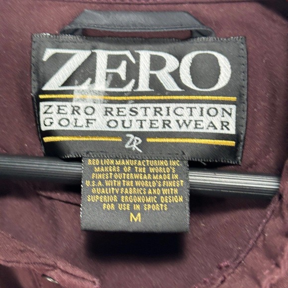 Zero Restriction Golf‎ Windbreaker Jacket Men Medium Maroon Microfiber Pockets - Picture 7 of 11